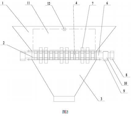 土壤破碎篩分進料斗的結構示意圖